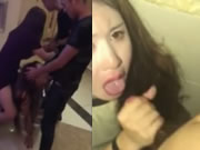 Juego de sexo grupal en sala de KTV asiática